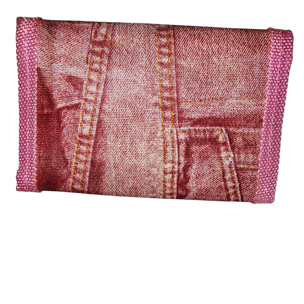 Pink Denim-Style Wallet - Picture 2 of 4